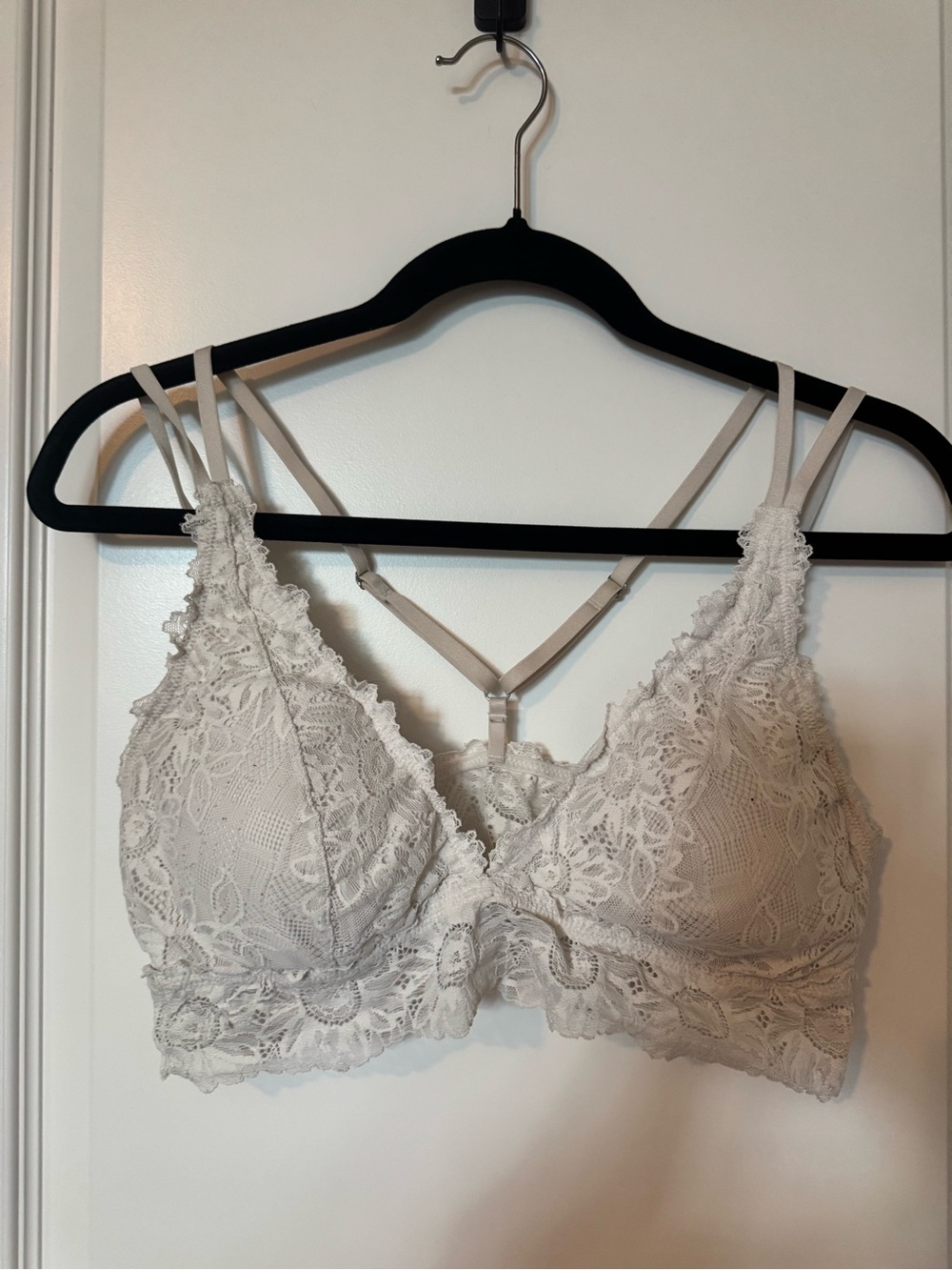 aerie Lace Bralette in White with Strappy Back